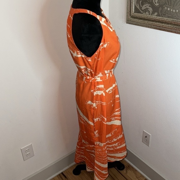 Charlie Jade for A pea in the Pod Sz M orange sleeveless hi low maternity dress - Picture 3 of 6